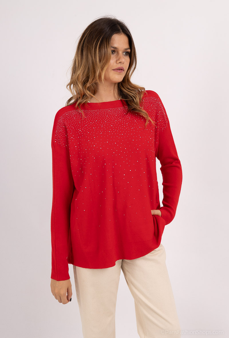 Wholesaler E.DIVA - Hooded jumper waistcoat with pockets