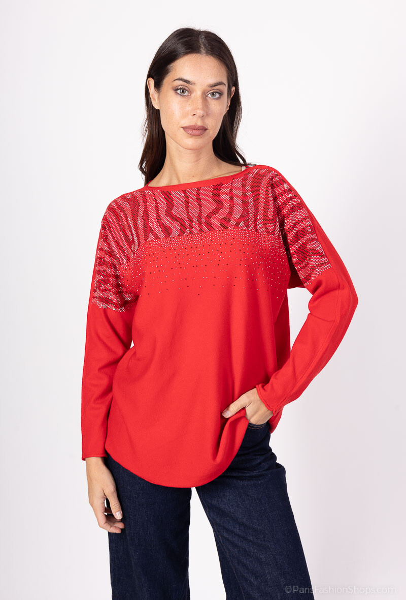 Wholesaler E.DIVA - Hooded jumper waistcoat with pockets