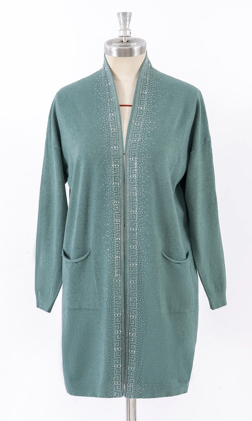 Wholesaler E.DIVA - Long-sleeved rhinestone cardigan sweater