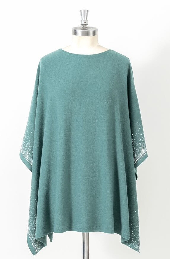Wholesaler E.DIVA - Poncho sweater with rhinestones