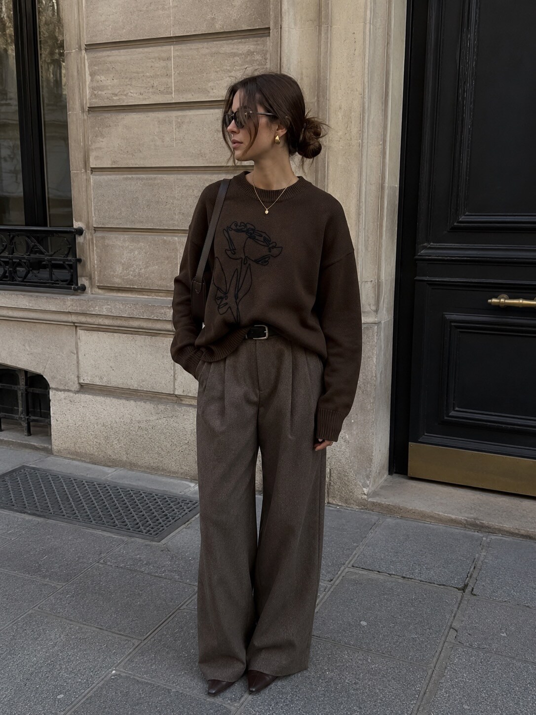 Grossiste E.DIVA - Pull col rond avec broderie fleur femme