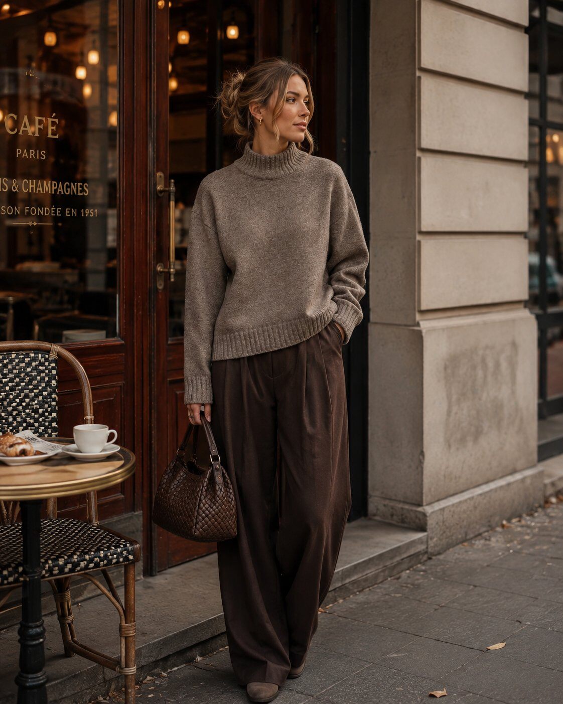 Grossiste E.DIVA - Pull col montant à motif femme
