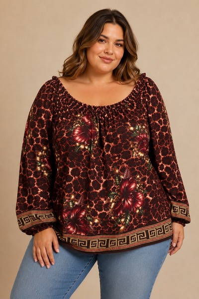 Großhändler E&F - BEDRUCKTE BLUSE Großhändler E&F - BEDRUCKTE BLUSE