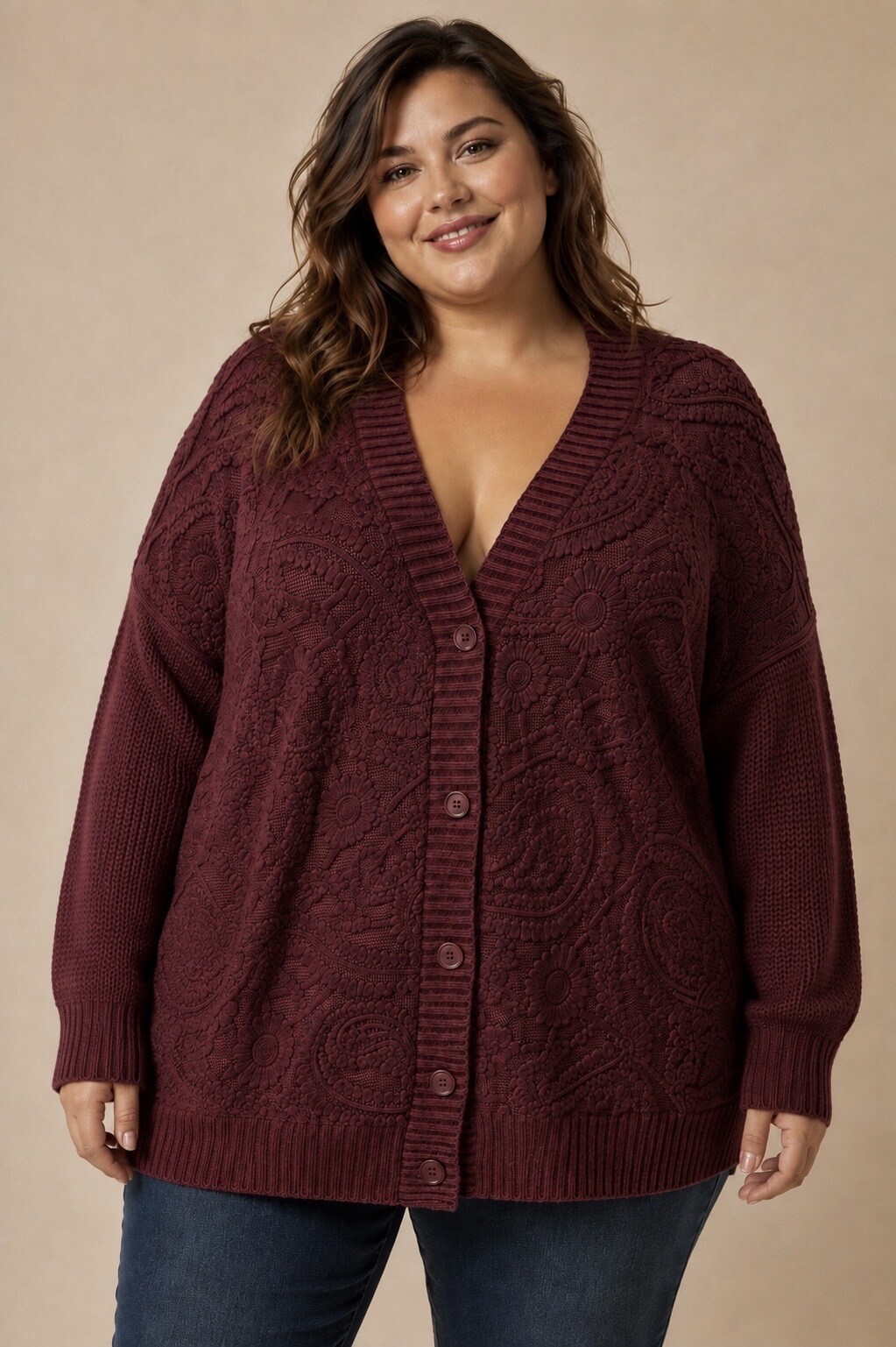 Wholesaler E&F - Knitted Cardigan with Button Closure