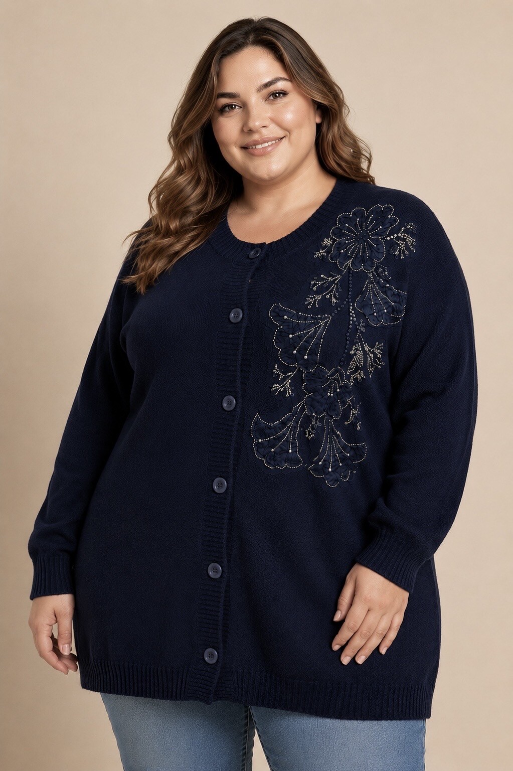 Wholesaler E&F - VEST WITH EMBROIDERED FLORAL PEARL DECORATION