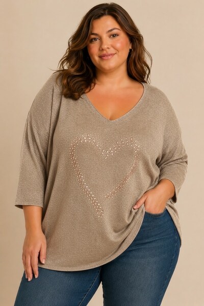 Grossiste E&F - PULL AVEC COEUR EN STRASS Grossiste E&F - PULL AVEC COEUR EN STRASS