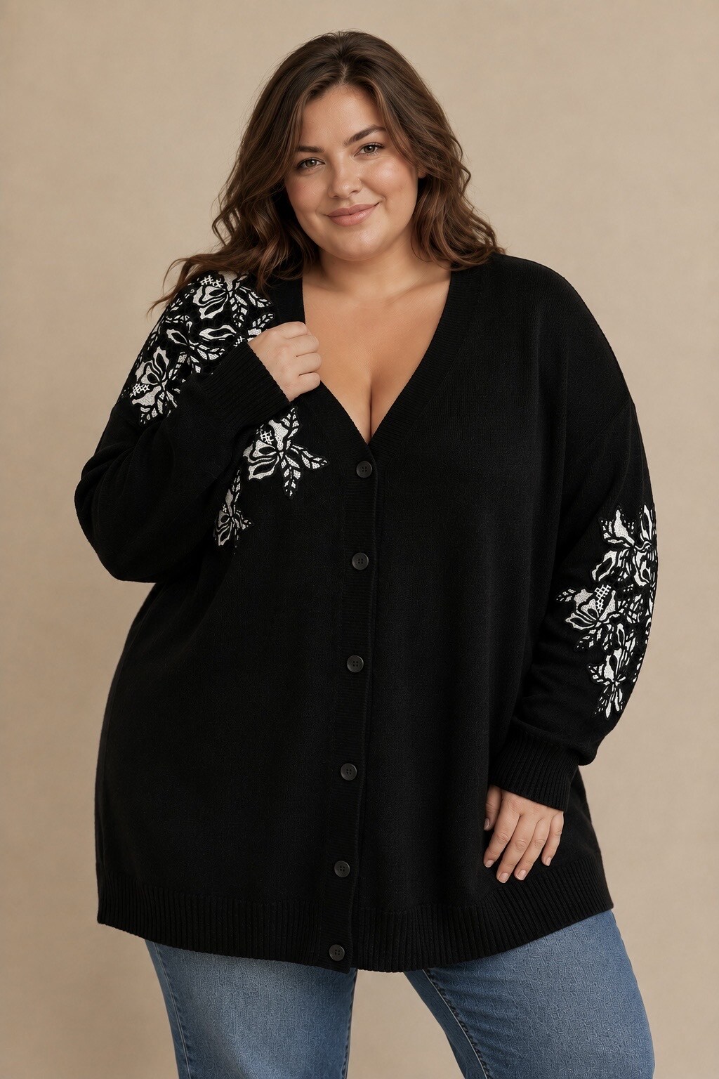 Wholesaler E&F - CARDIGAN WITH STUNNING FLORAL EMBROIDERY