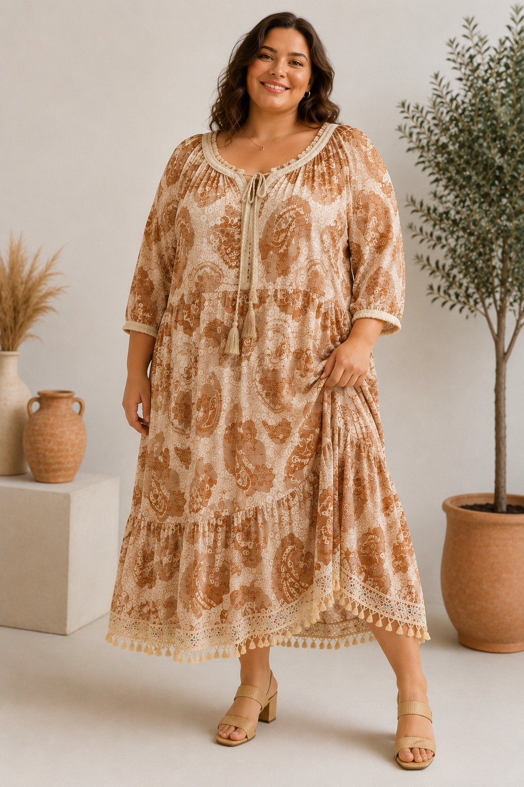 Großhändler E&F - LANGE BOHÈME-KLEID 122 CM