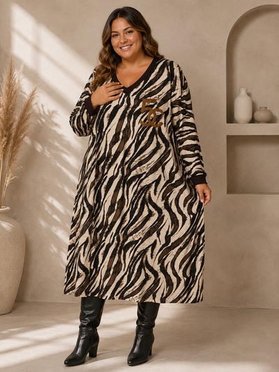 Grossiste E&F - ROBE EN IMPRIMER LEOPARD Grossiste E&F - ROBE EN IMPRIMER LEOPARD