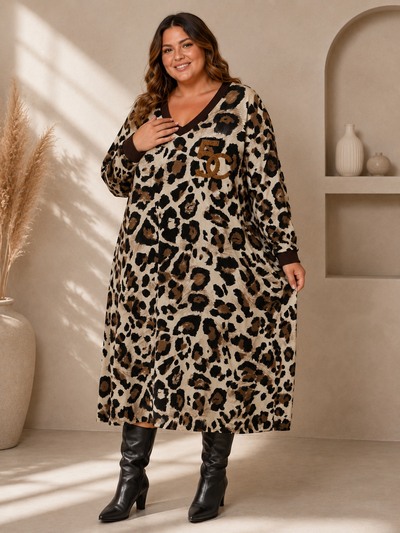 Grossiste E&F - ROBE IMPRIMER LEOPARD Grossiste E&F - ROBE IMPRIMER LEOPARD