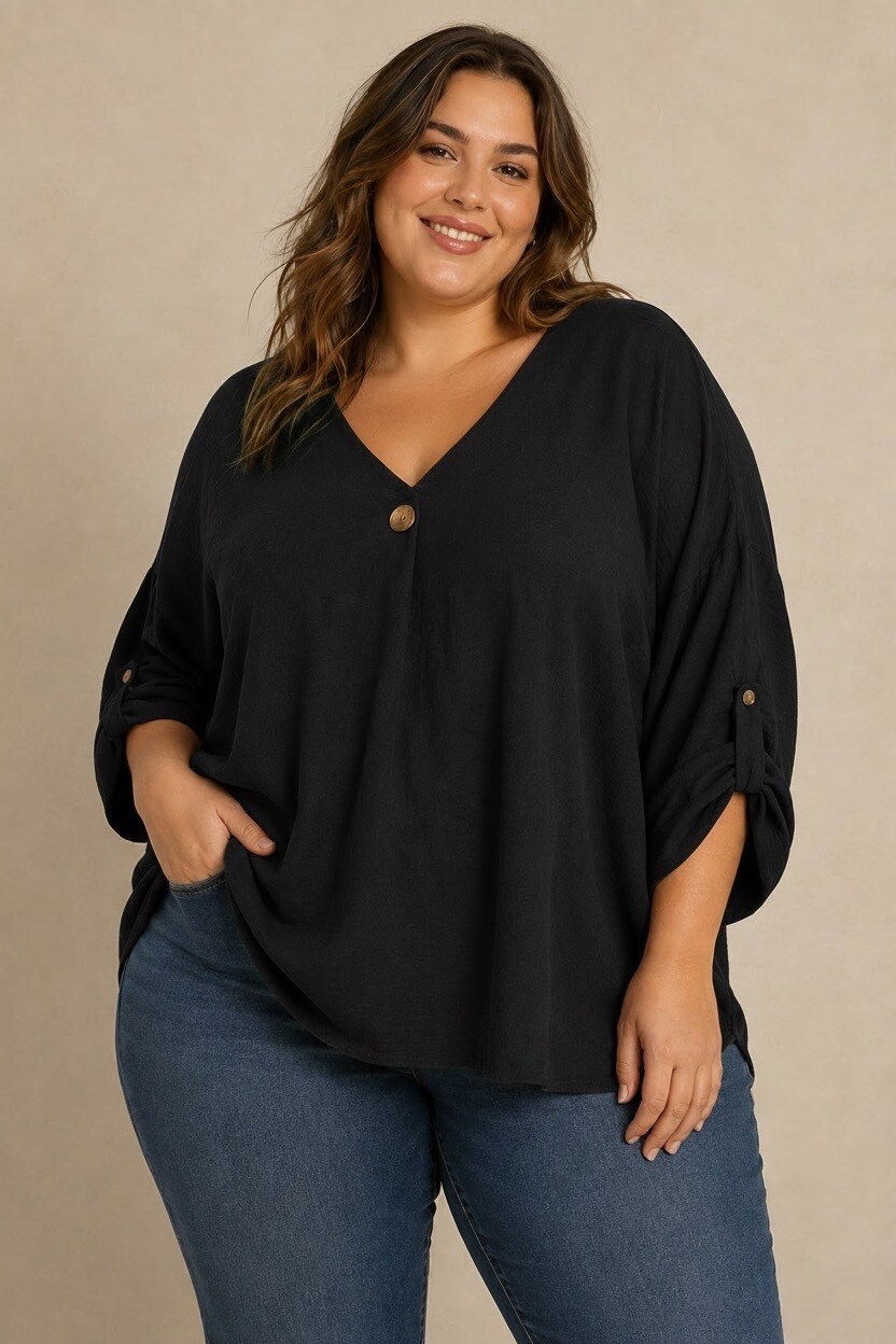 Grossiste E&F - HAUT UNI AVEC UN BOUTON