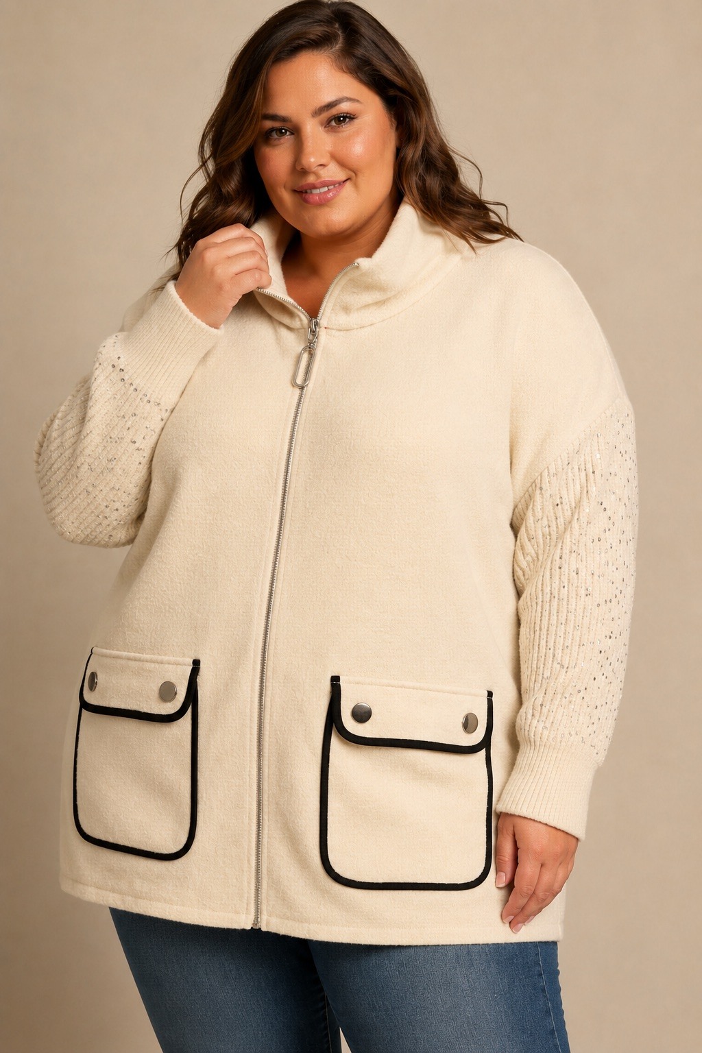 Wholesaler E&F - CELINE JACKET WITH ZIP SOFT MATERIAL
