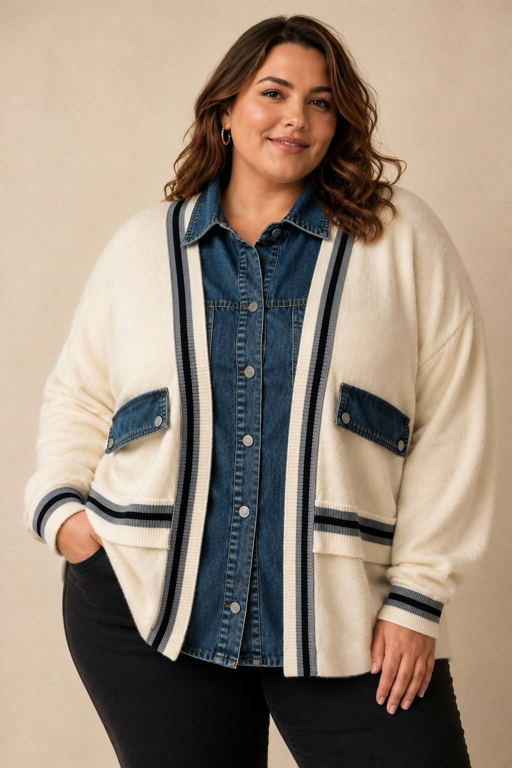 Wholesaler E&F - LISE JACKET DUAL MATERIAL