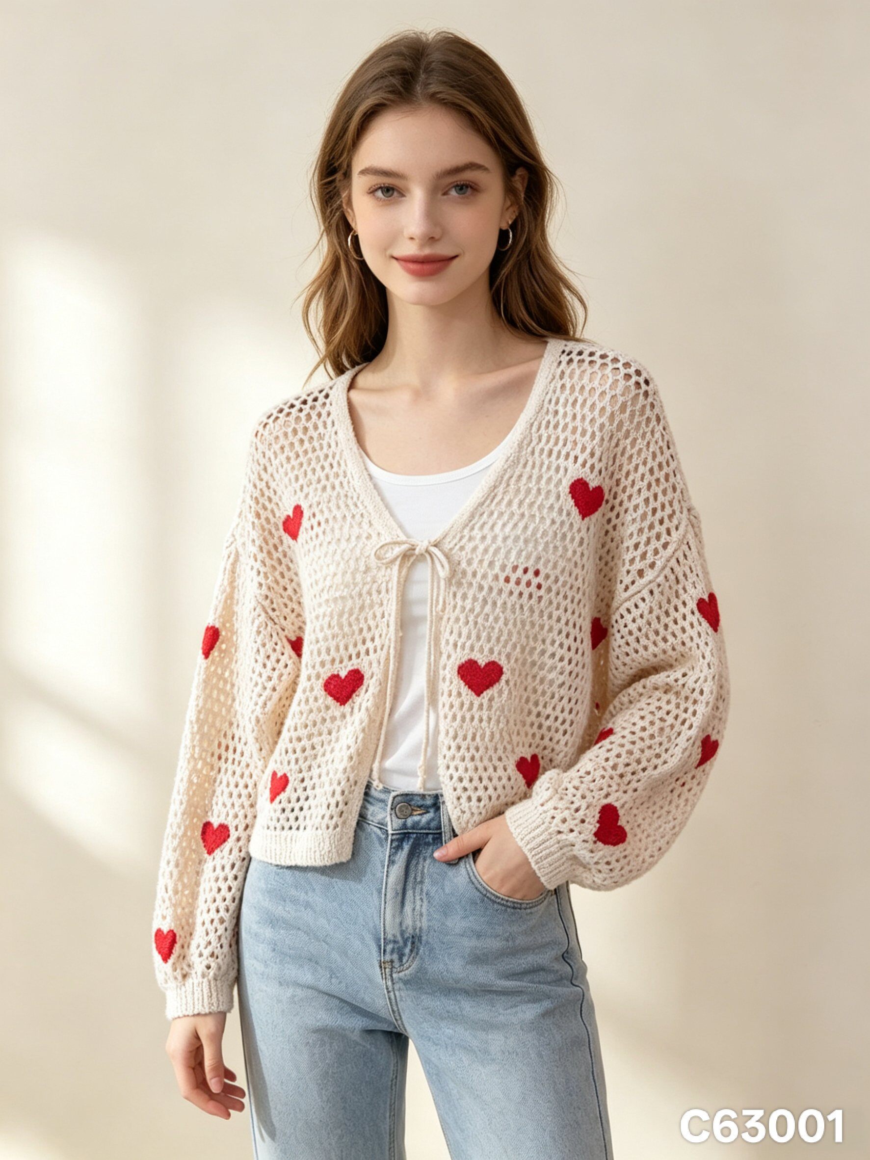 Wholesaler E-MAGLIFICIO - Short open breathable cardigan in Italian yarn for women summer holidays