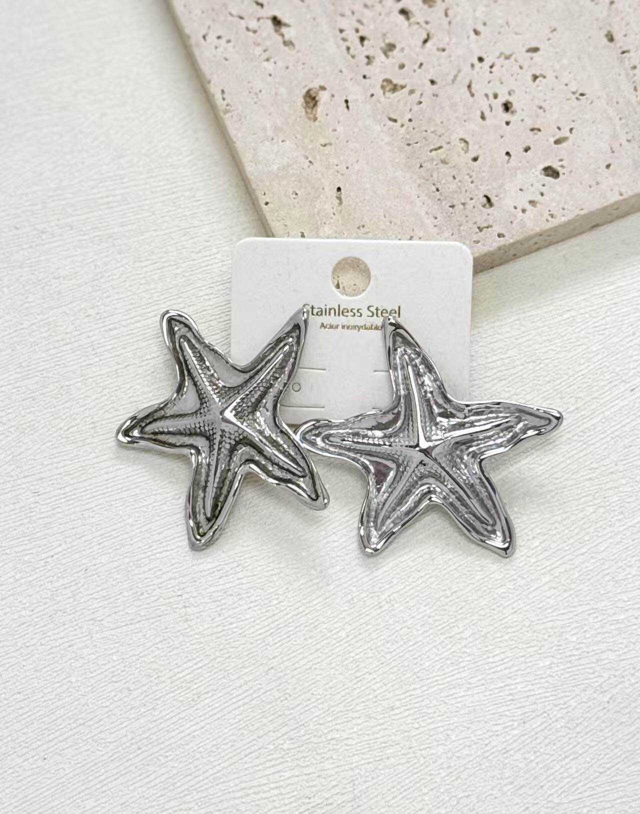 Grossiste Eclador Bijoux - Boucles d’oreilles en acier Inoxydable en étoile de mer