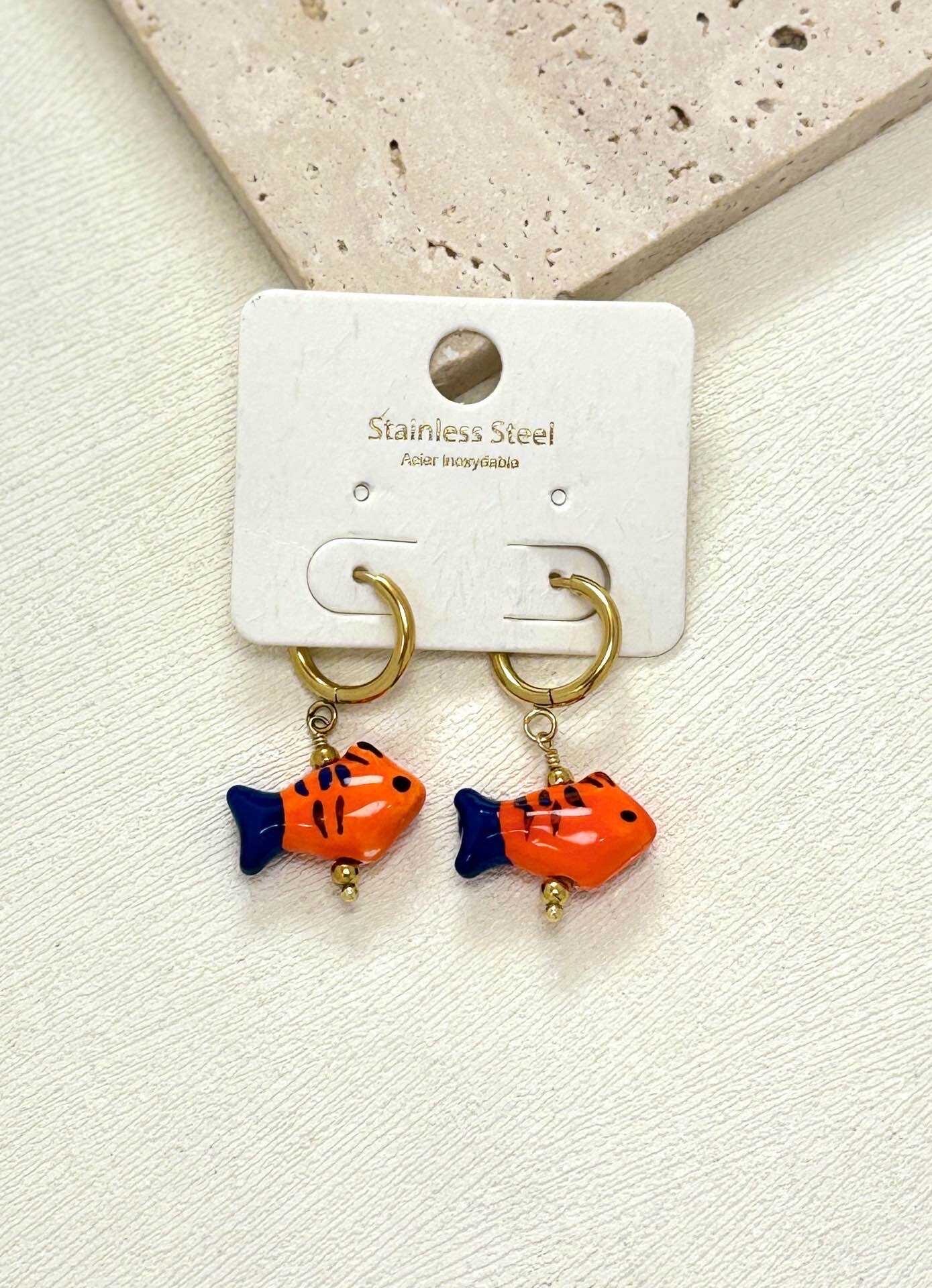 Grossiste Eclador Bijoux - Boucles D’oreille En Acier Inoxydable Poissons