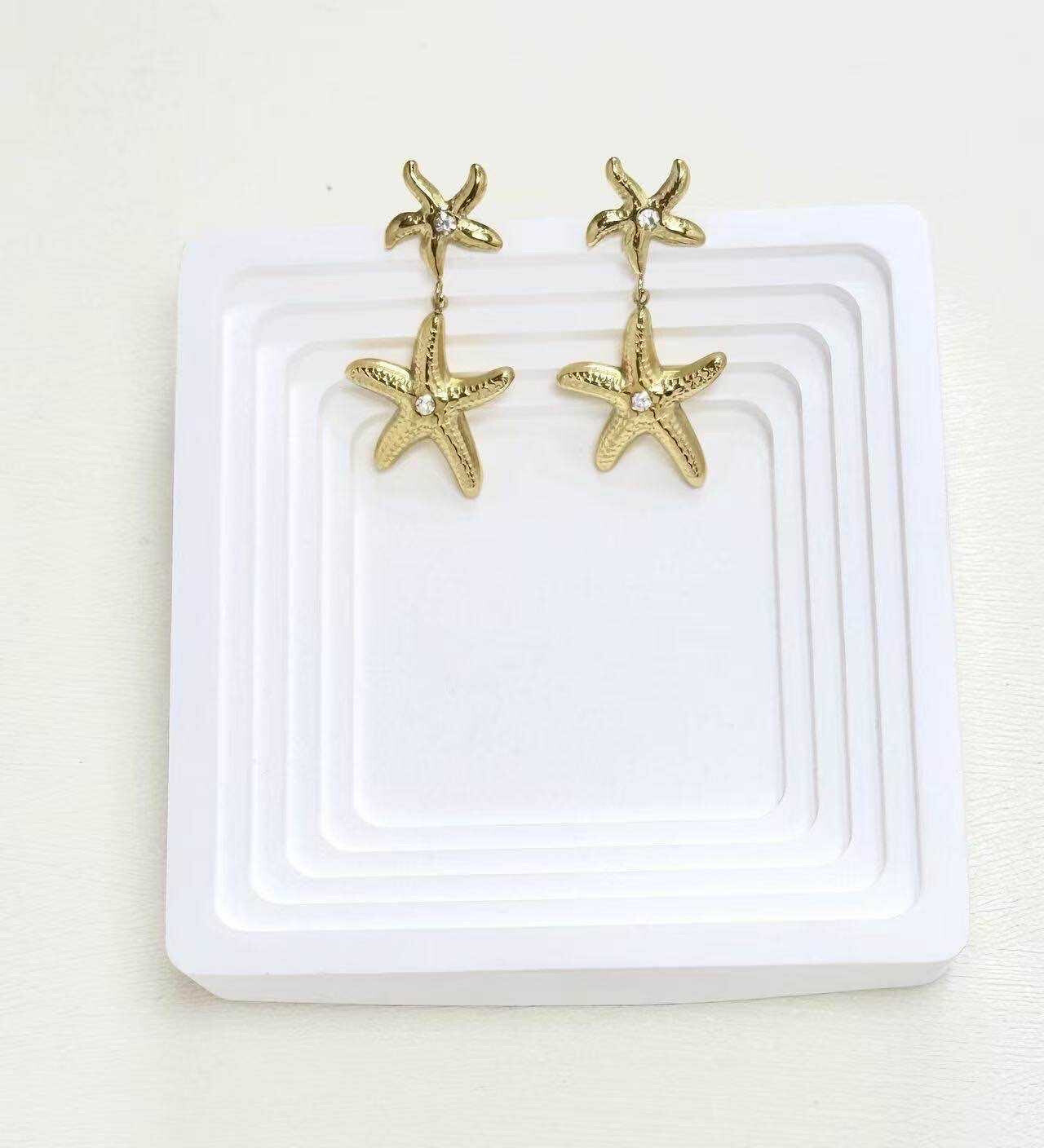 Grossiste Eclador Bijoux - Boucles d’oreilles étoile de mer en acier Inoxydable