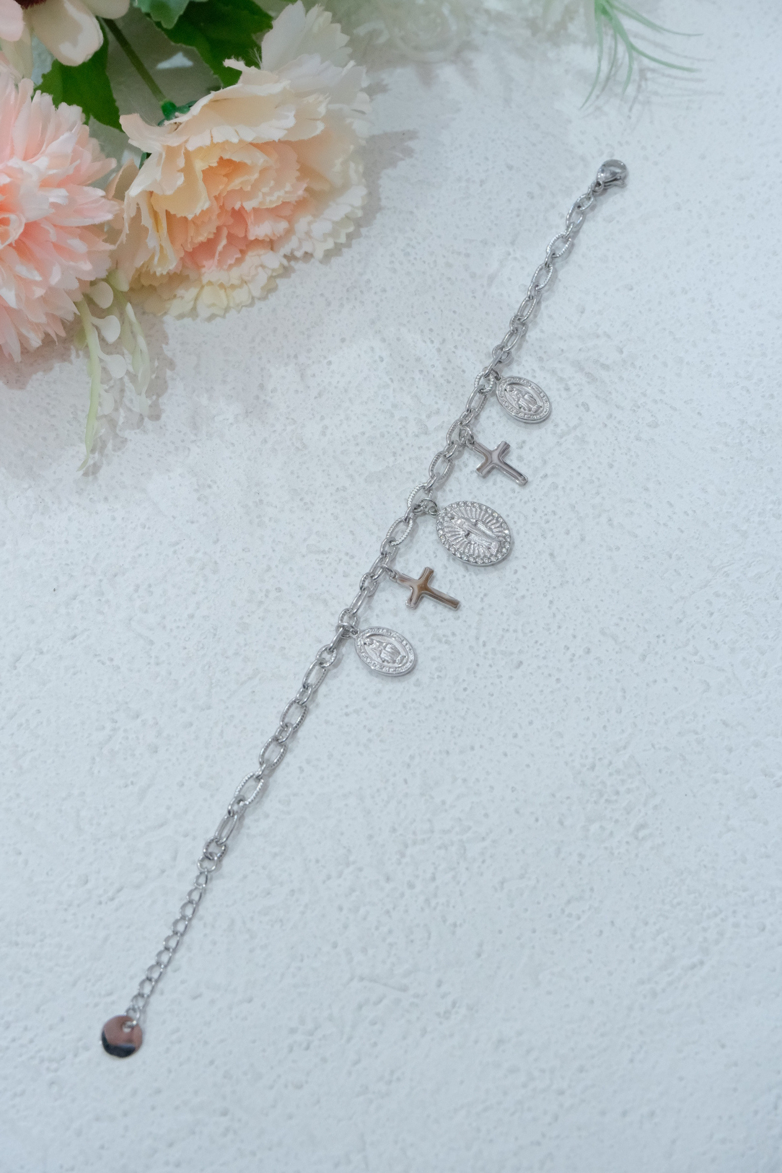 Grossiste Eclador Bijoux - Bracelet  en acier Inoxydable femme avec croix