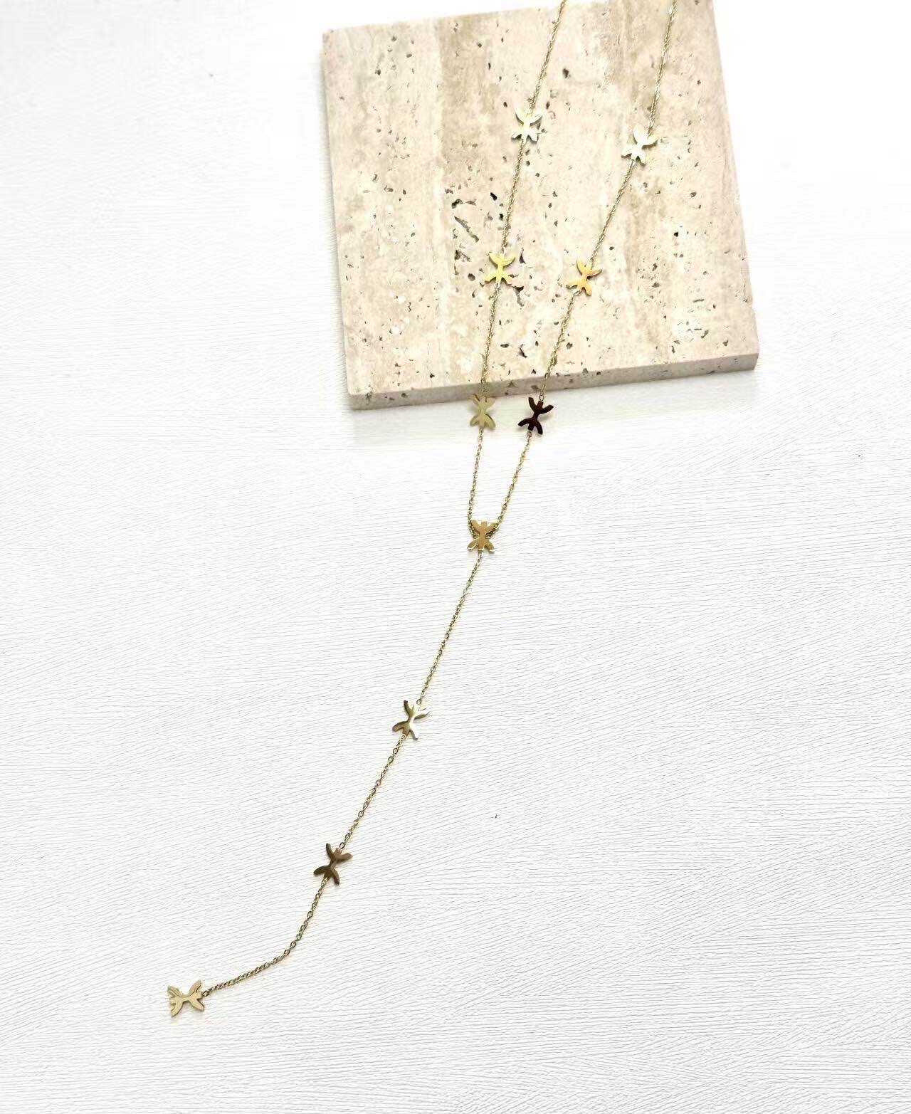 Grossiste Eclador Bijoux - Collier en acier Inoxydable en forme de y.