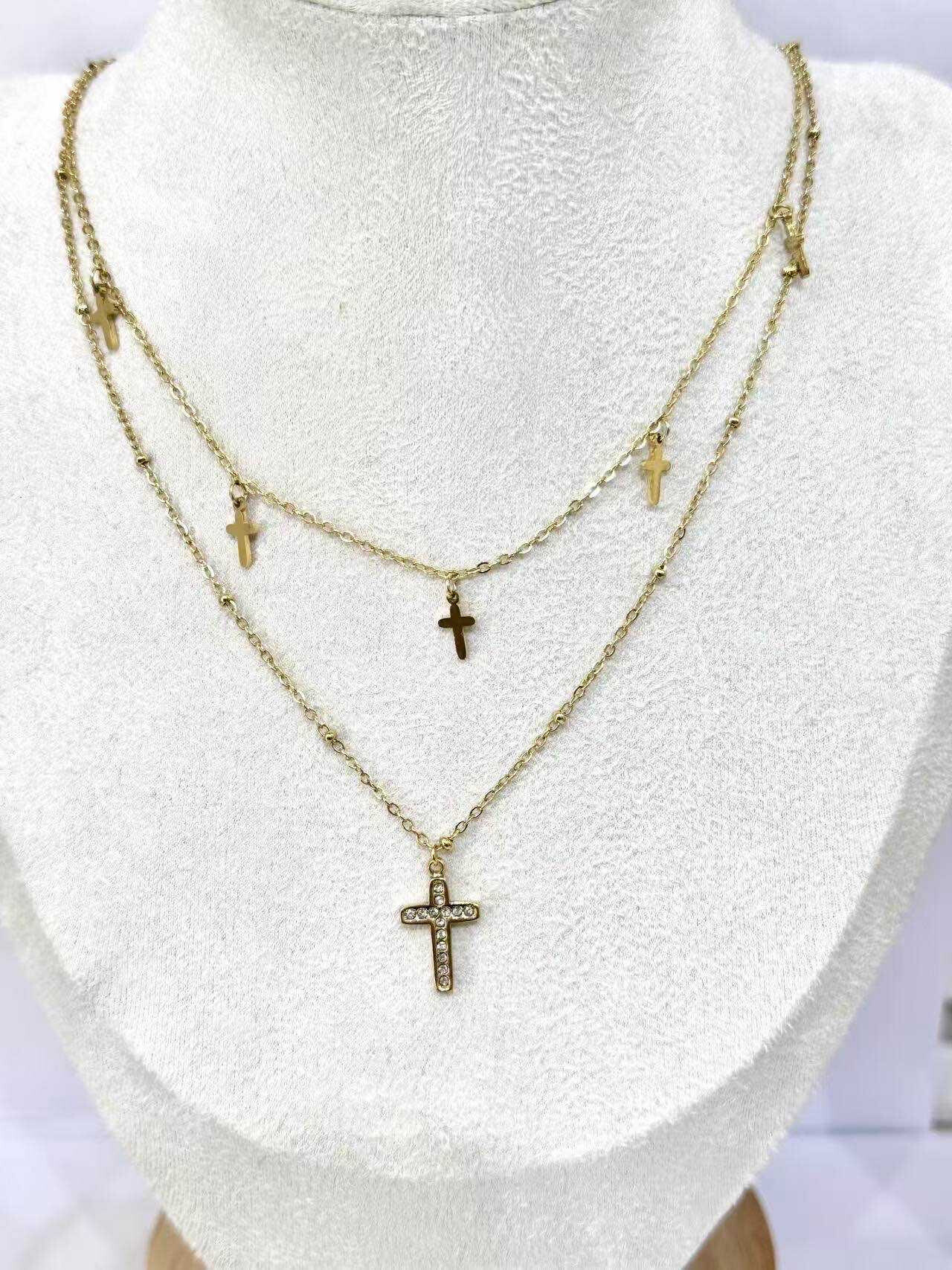 Grossiste Eclador Bijoux - collier femme en  acier inoxydable avec croix
