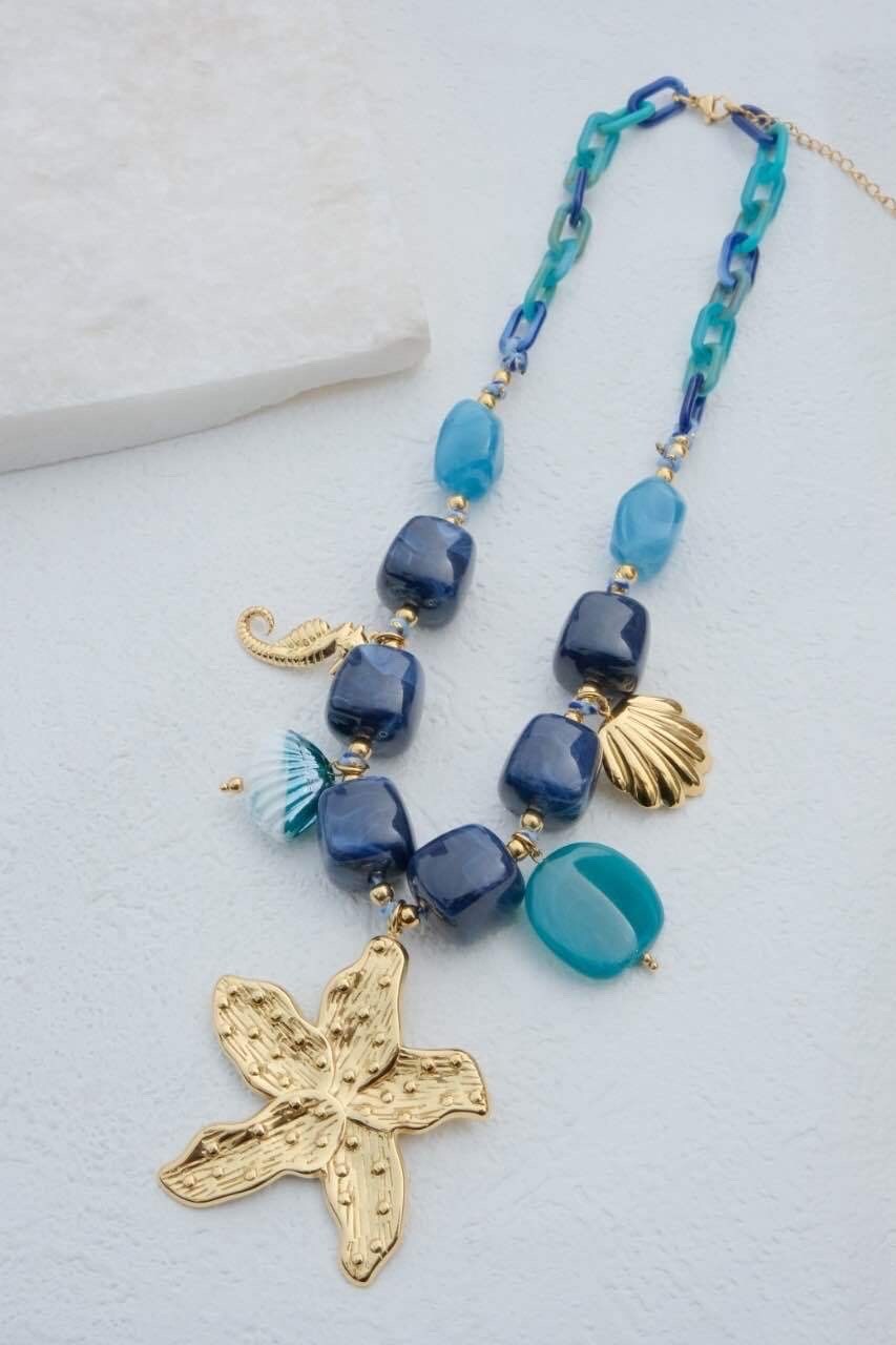 Grossiste Eclador Bijoux - Collier en acier Inoxydable femme étoile de mer