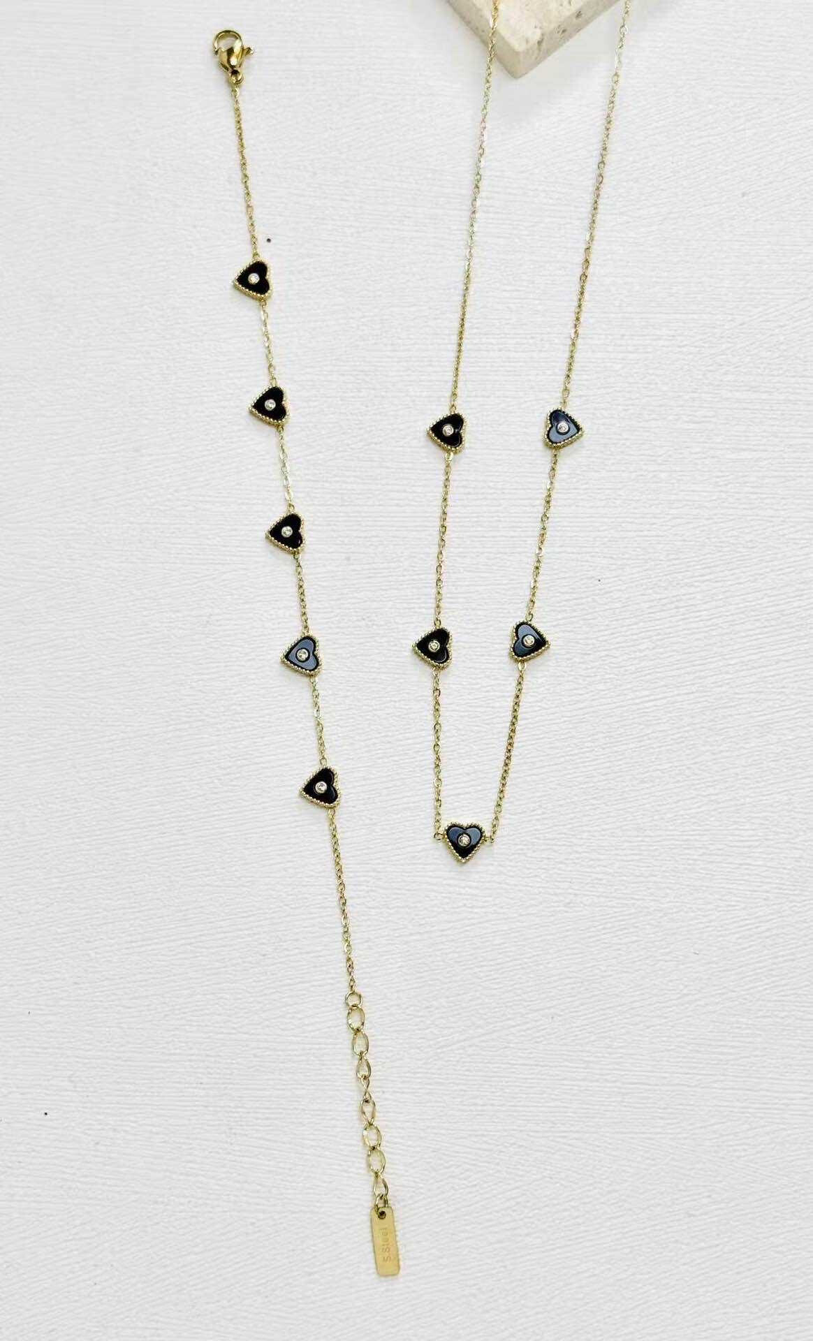 Grossista Eclador Bijoux - Set di gioielli da donna in acciaio inossidabile, con motivi floreali