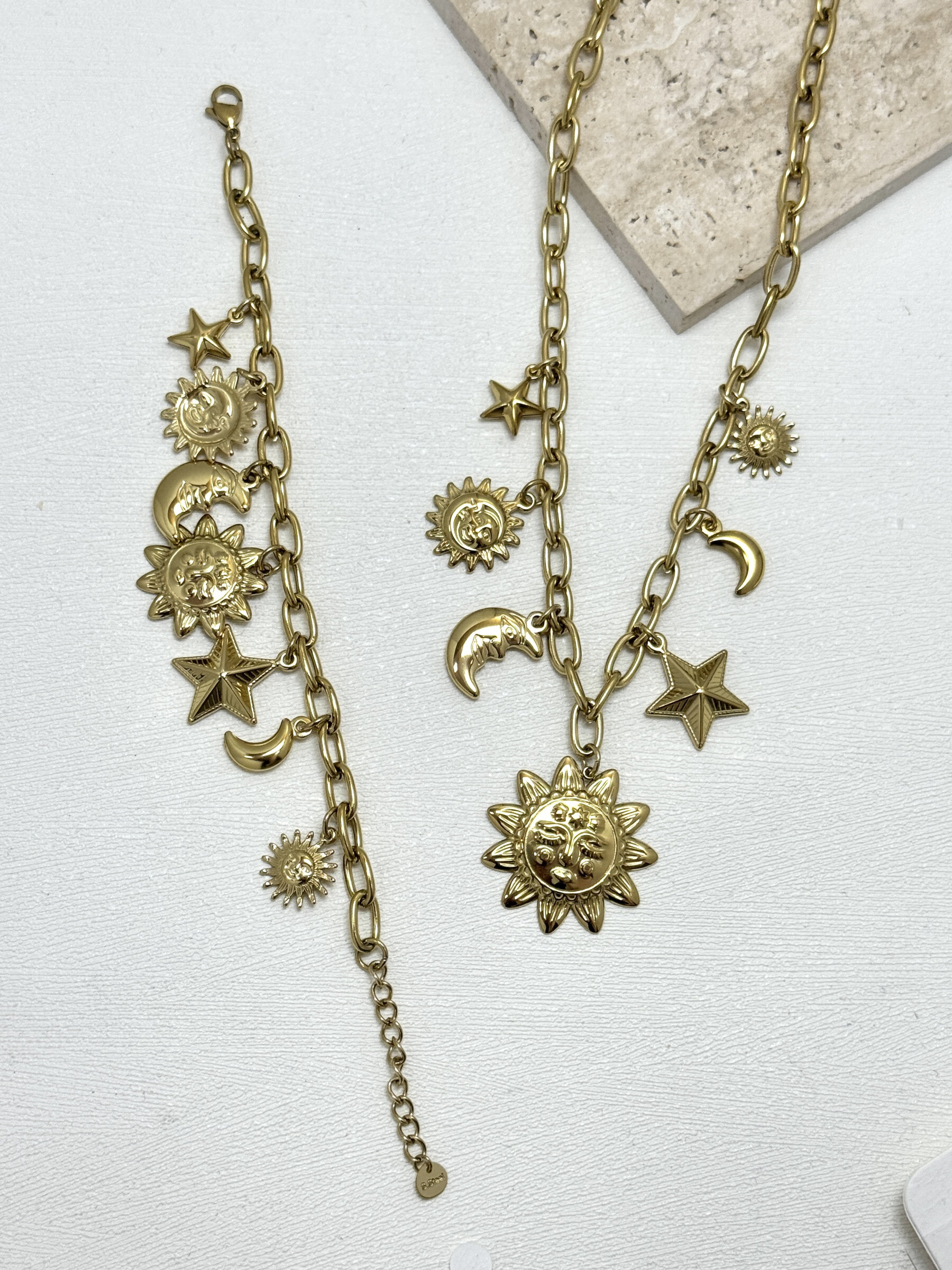 Grossista Eclador Bijoux - Set di gioielli da donna in acciaio inossidabile, con motivi floreali