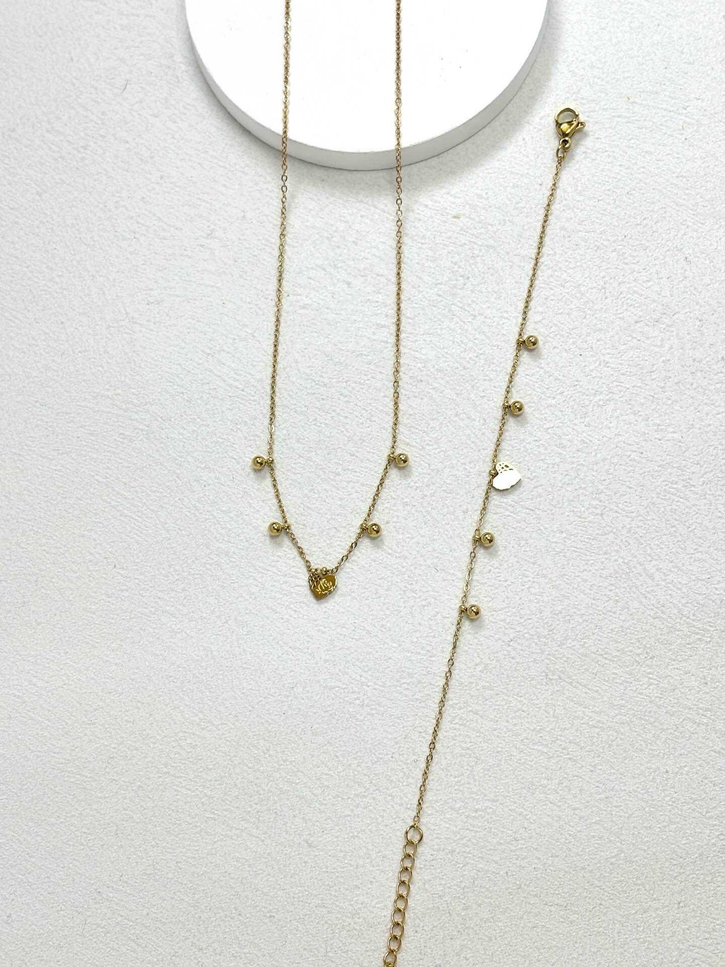 Grossiste Eclador Bijoux - Ensemble parure femme en acier inoxydable avec cœurs