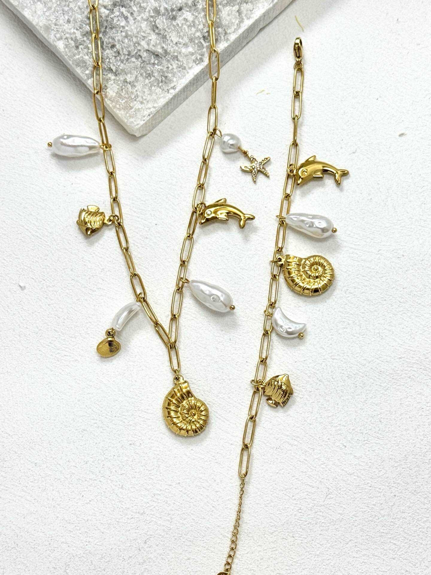 Grossiste Eclador Bijoux - Ensemble parure femme en acier inoxydable avec les breloques