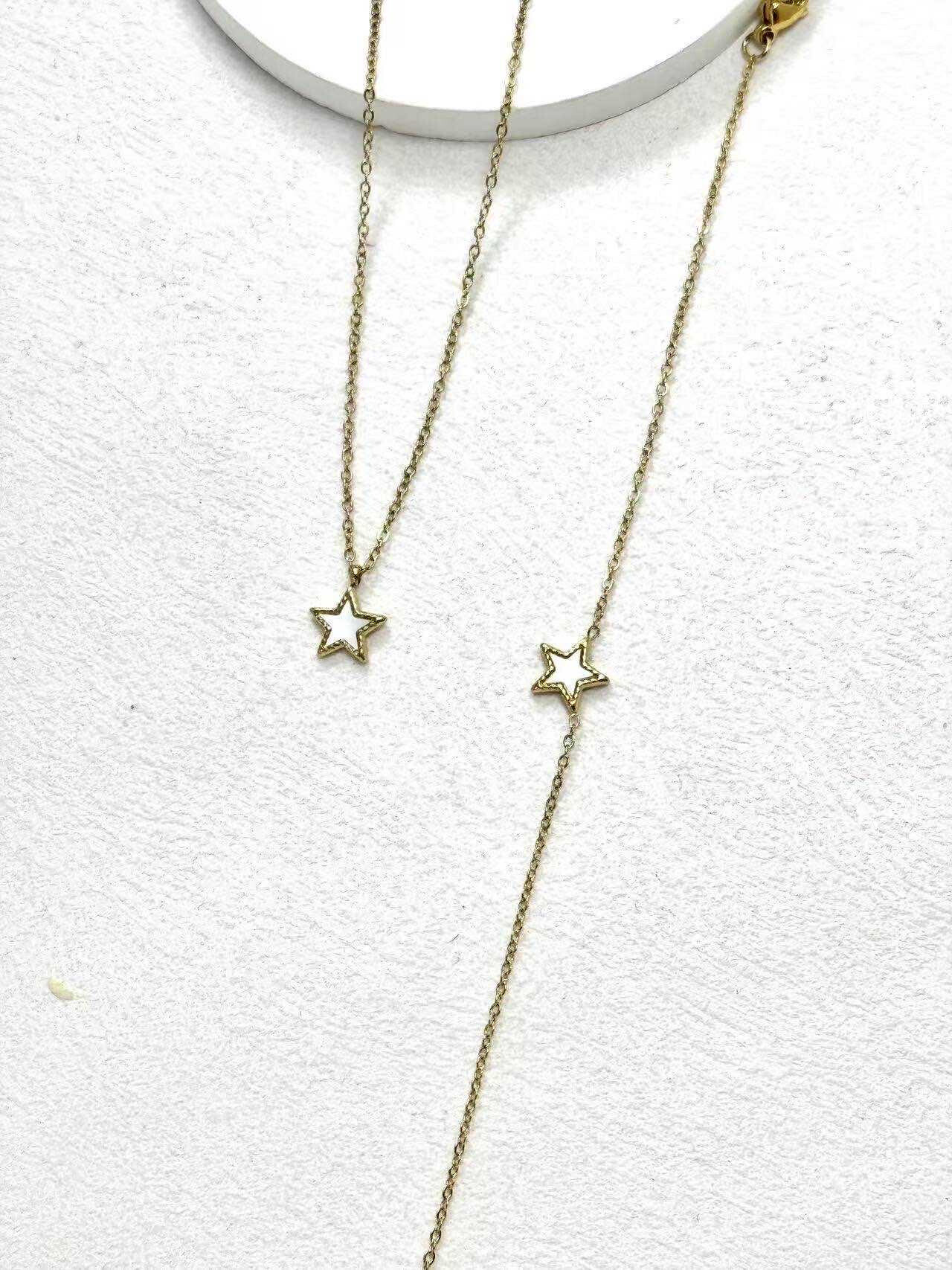 Grossiste Eclador Bijoux - Ensemble parure femme en acier inoxydable avec pendentif forme d’etoile
