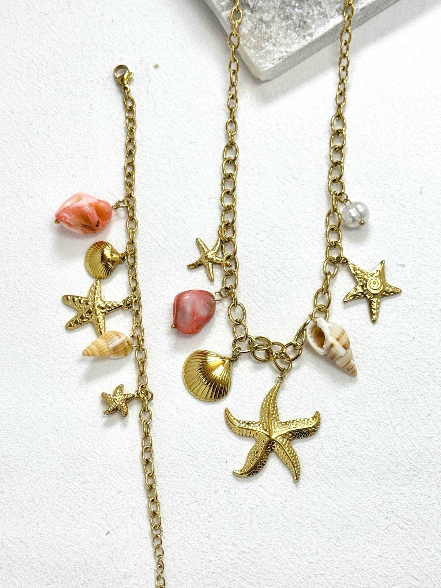 Grossiste Eclador Bijoux - Ensemble en acier Inoxydable comportant des pendentifs en coquillage.