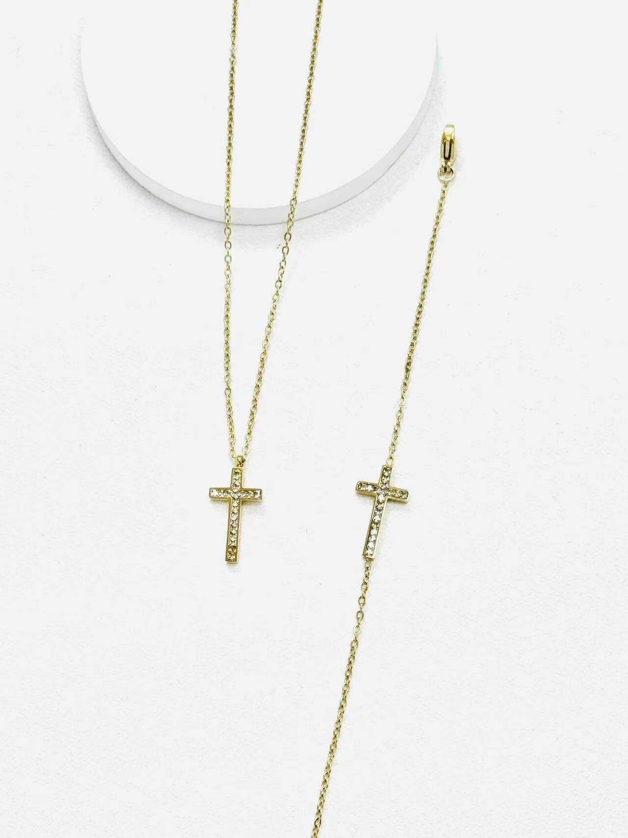 Grossiste Eclador Bijoux - Ensemble parure femme en acier inoxydable avec pendentif de croix
