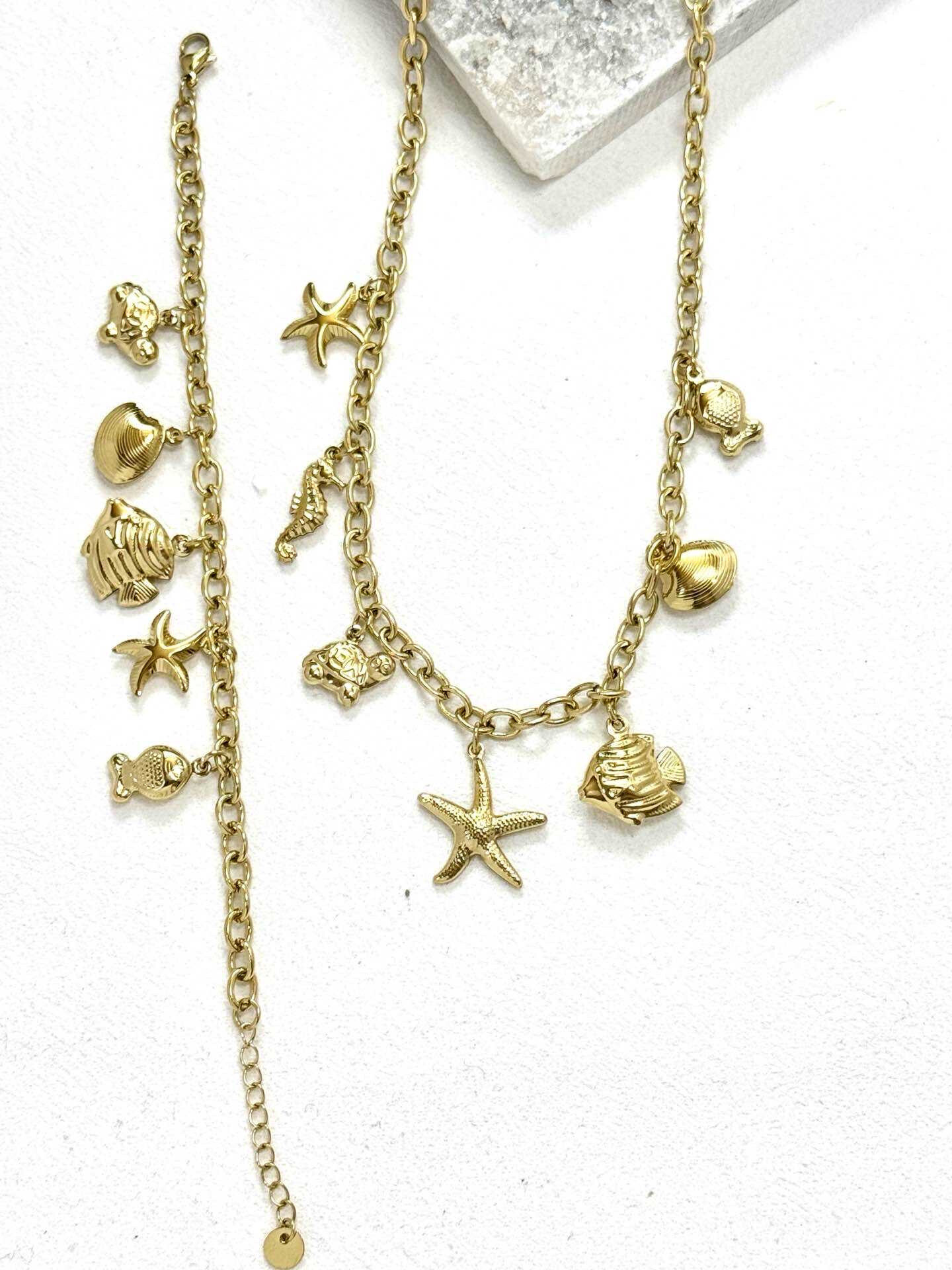 Grossiste Eclador Bijoux - Ensemble parure femme en acier inoxydable avec les breloques