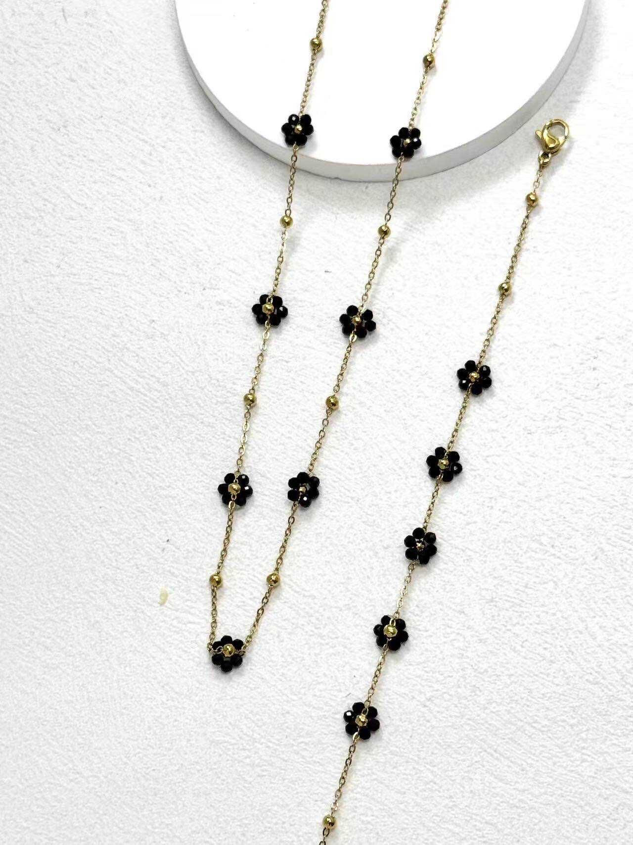 Grossiste Eclador Bijoux - Ensemble parure femme en acier inoxydable avec des fleurs