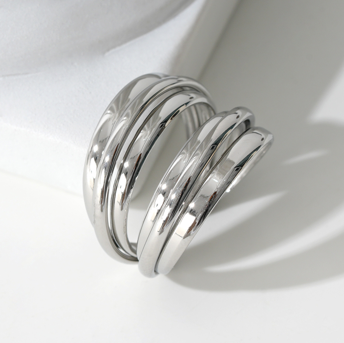 Wholesaler Eclat Paris - Shiny Multi String Open Silver Ring