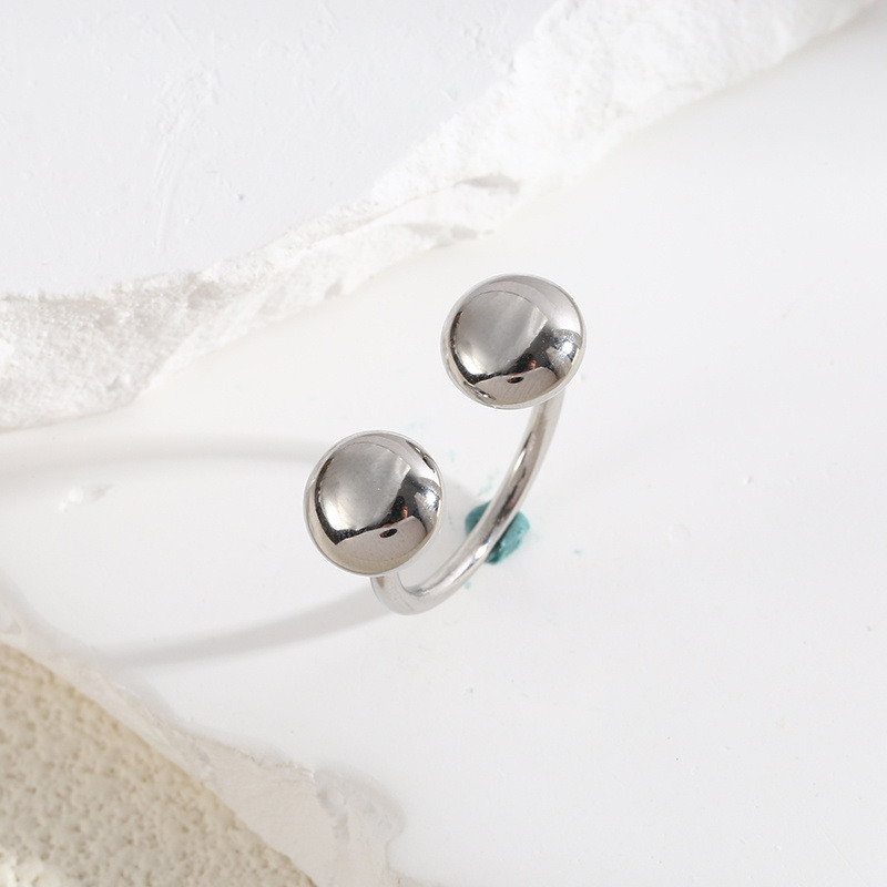 Wholesaler Eclat Paris - Silver Ring Shiny Buttons On Points