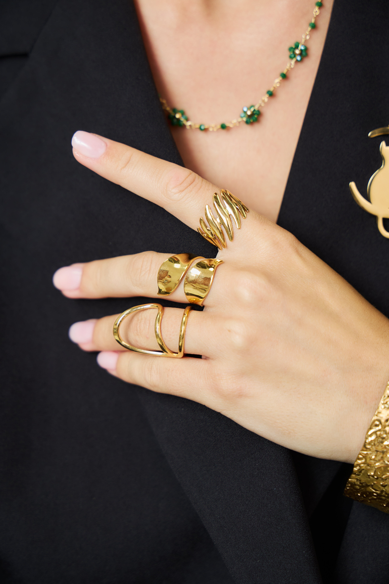 Wholesaler Eclat Paris - Shiny Fences Adjustable Gold Ring