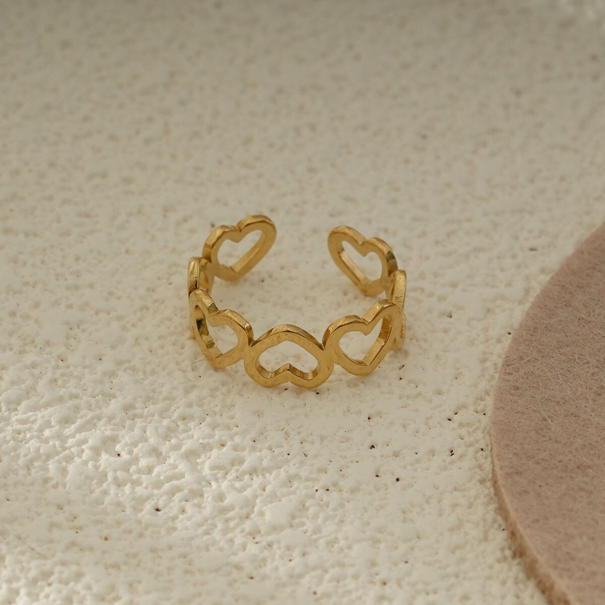 Grossista Eclat Paris - Anello moillons del cuore dorato