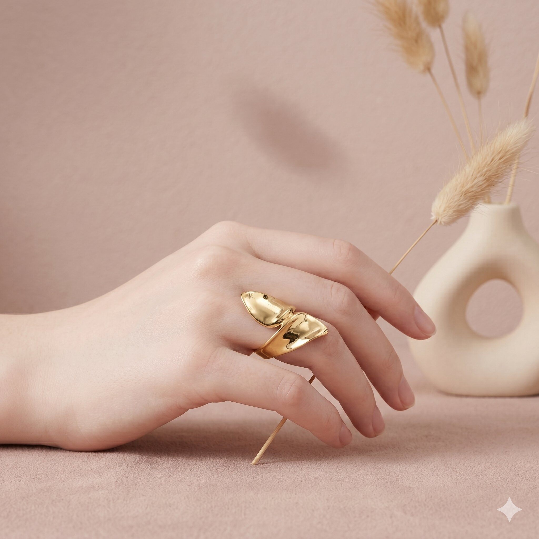 Wholesaler Eclat Paris - Asymmetrical Organic Gold Ring