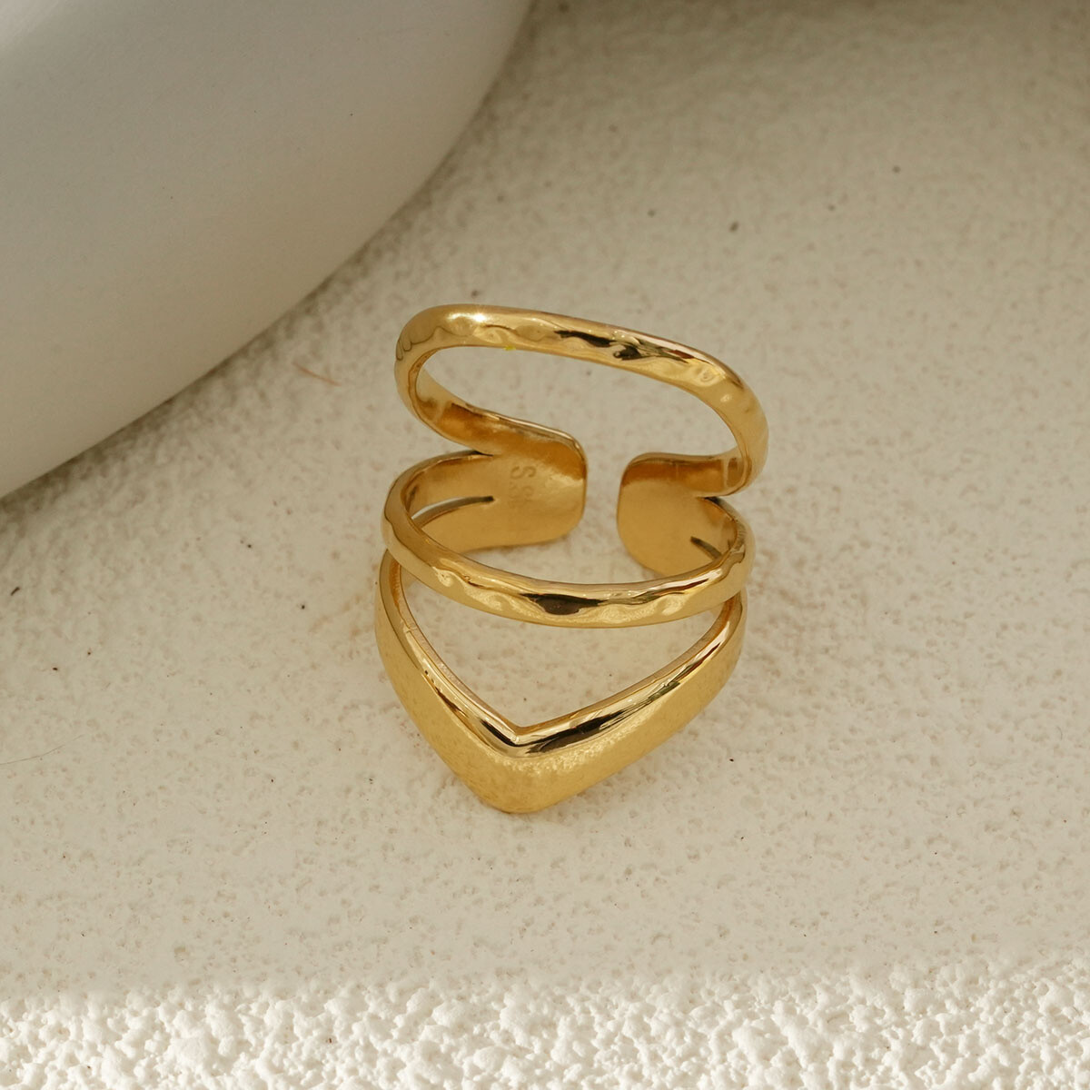 Großhändler Eclat Paris - Chevron -Designerring und glänzendes Finish