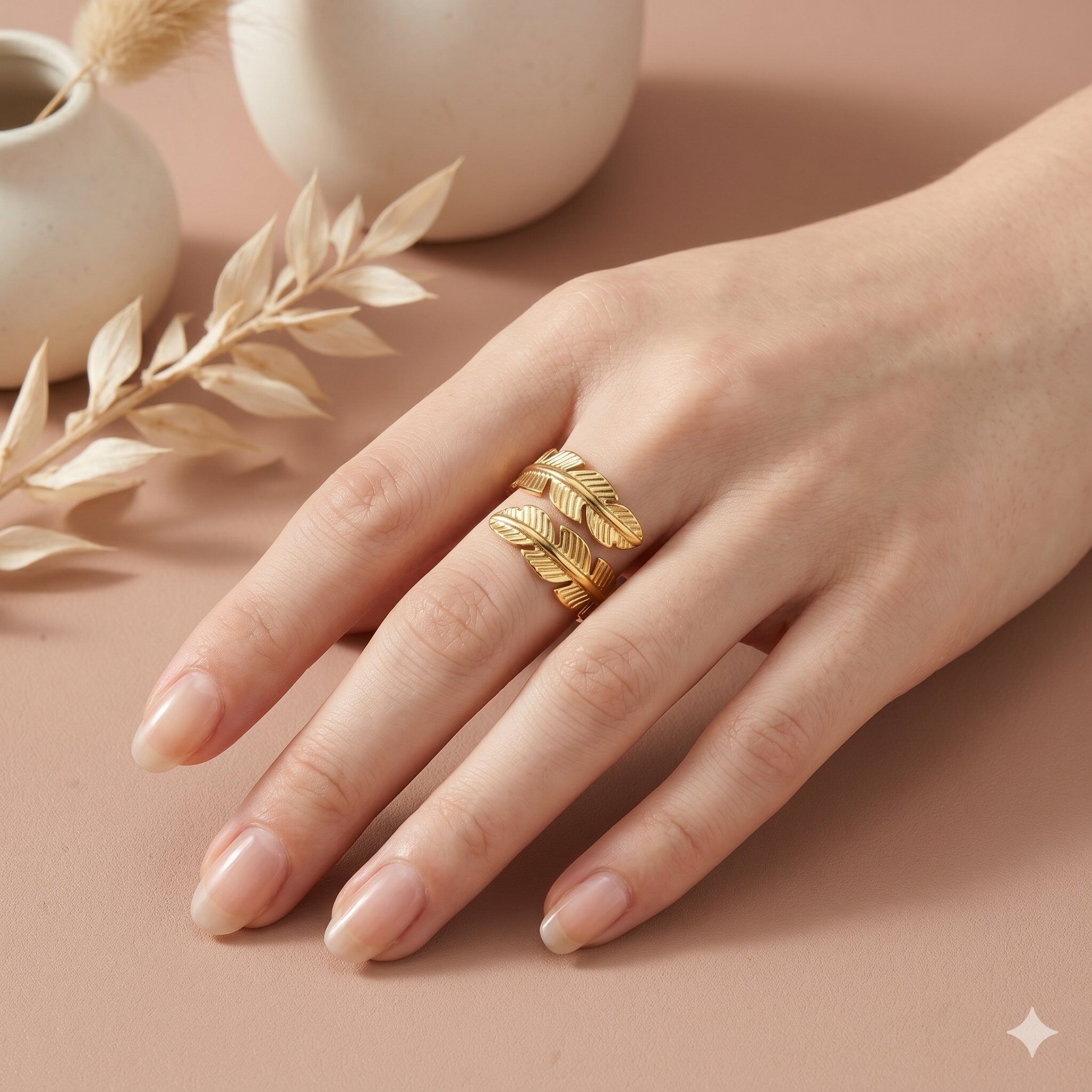 Wholesaler Eclat Paris - Gold Wrapped Feather Ring