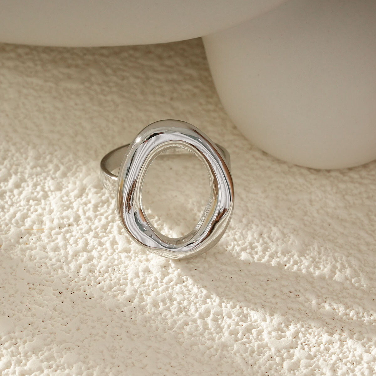 Wholesaler Eclat Paris - Silver ring small hollow and contemporary ring