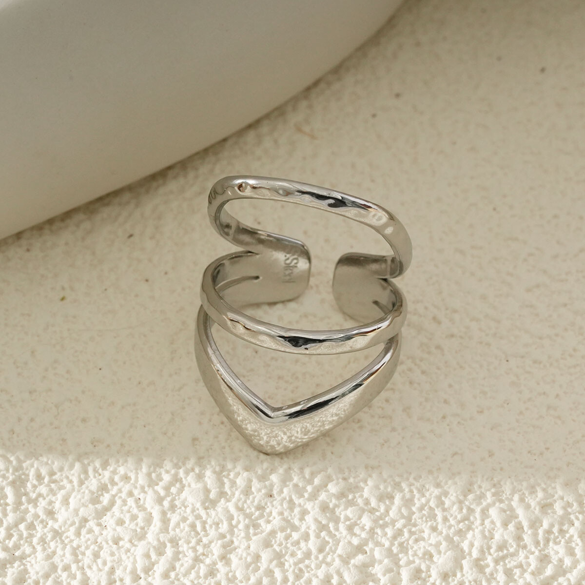 Großhändler Eclat Paris - Silber -Designer -Seidenring und glänzendes Finish
