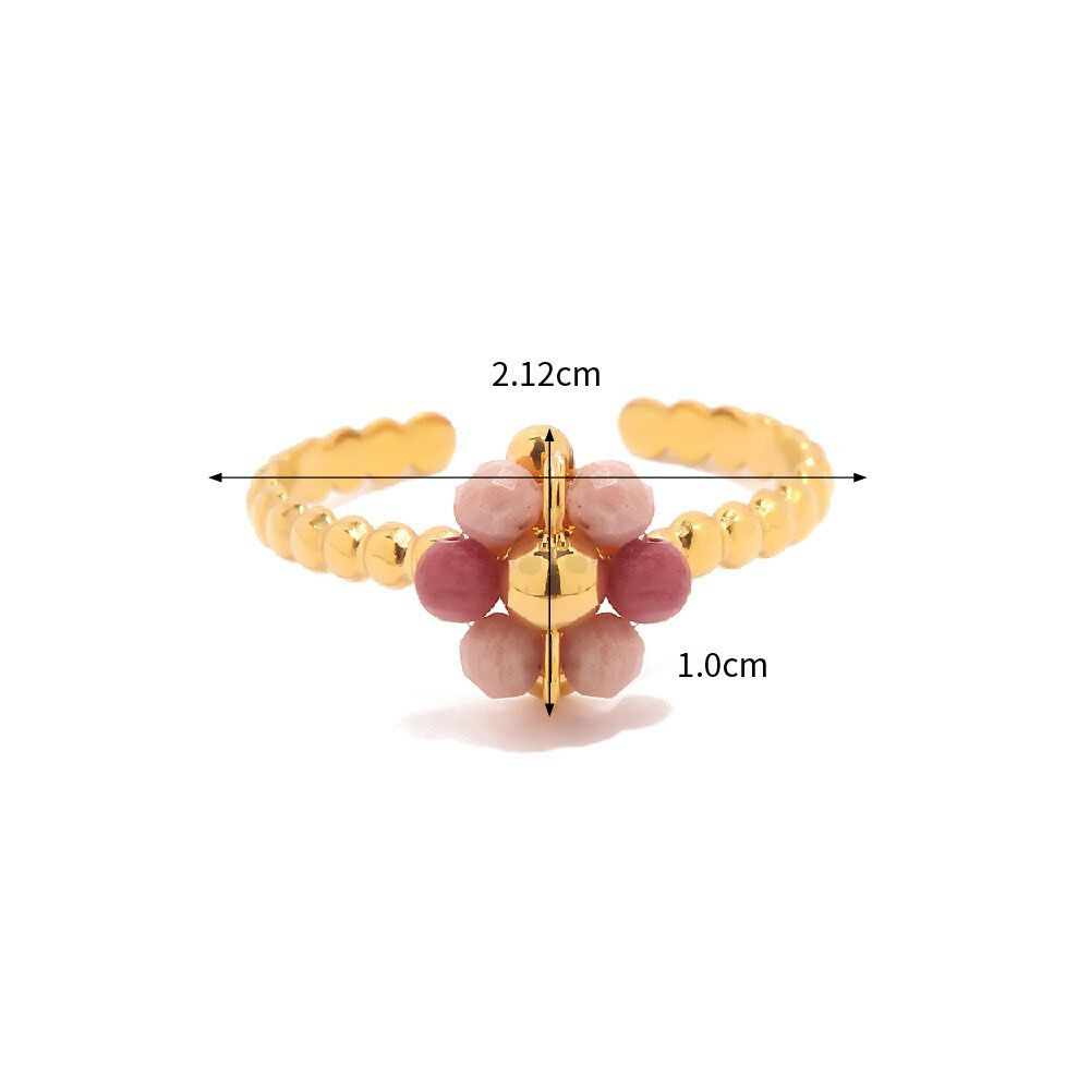 Wholesaler Eclat Paris - Pink pearl golden ring