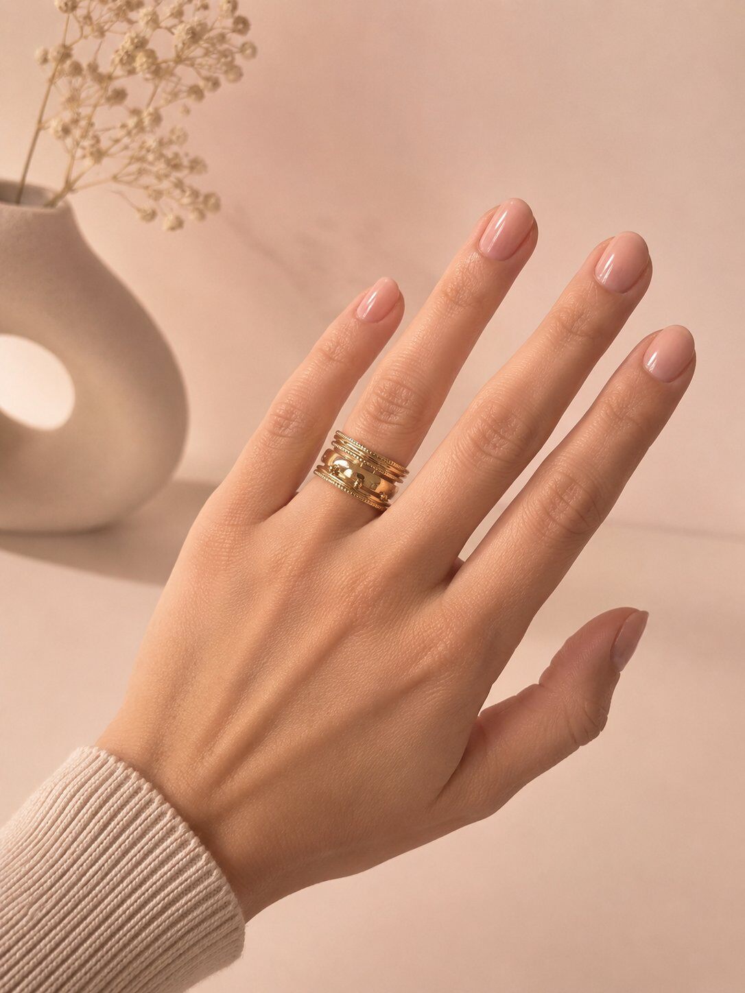 Wholesaler Eclat Paris - Openwork and beaded multi-row ring