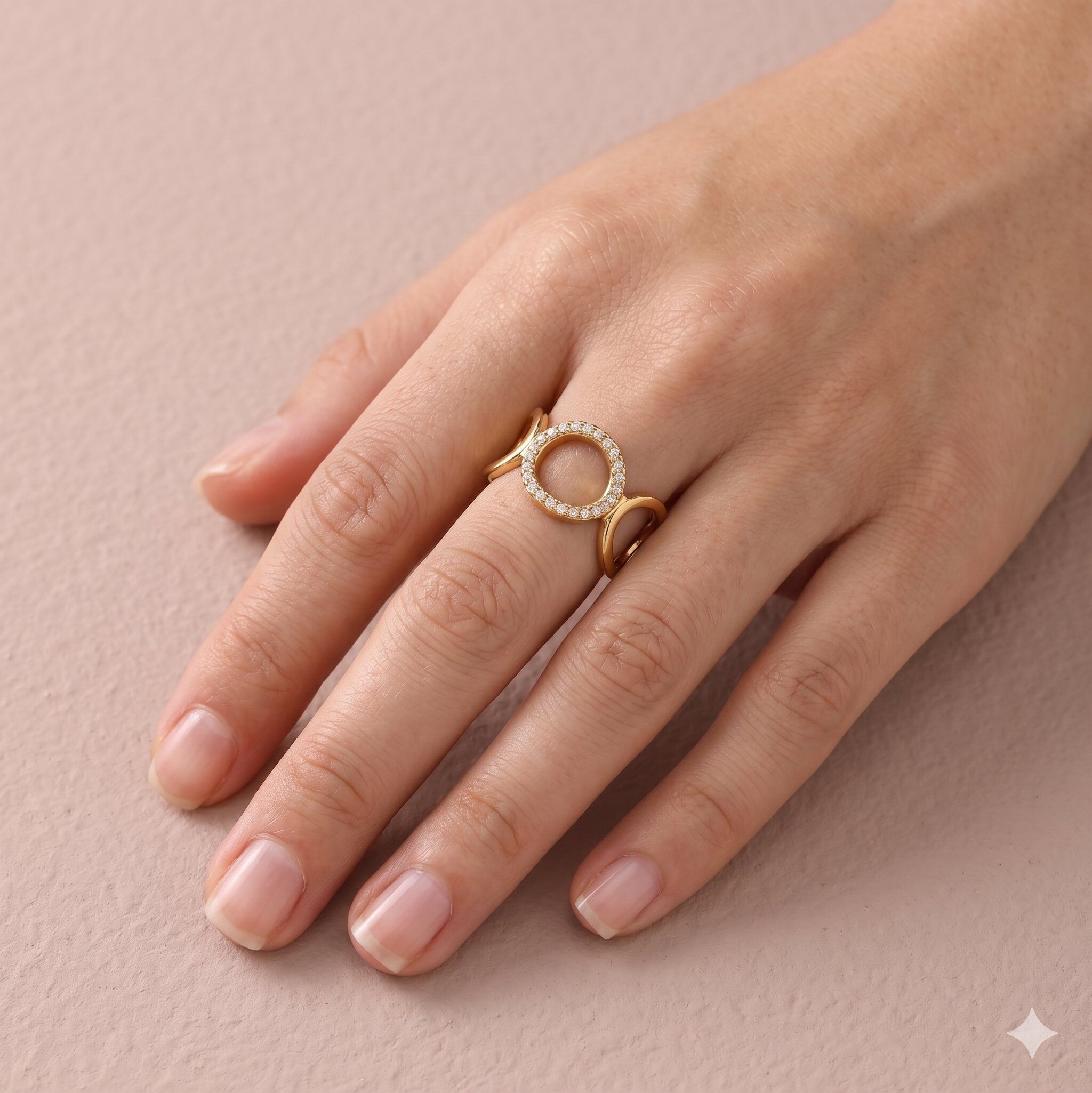 Grossiste Eclat Paris - Bague multi-anneaux gouttes sertie