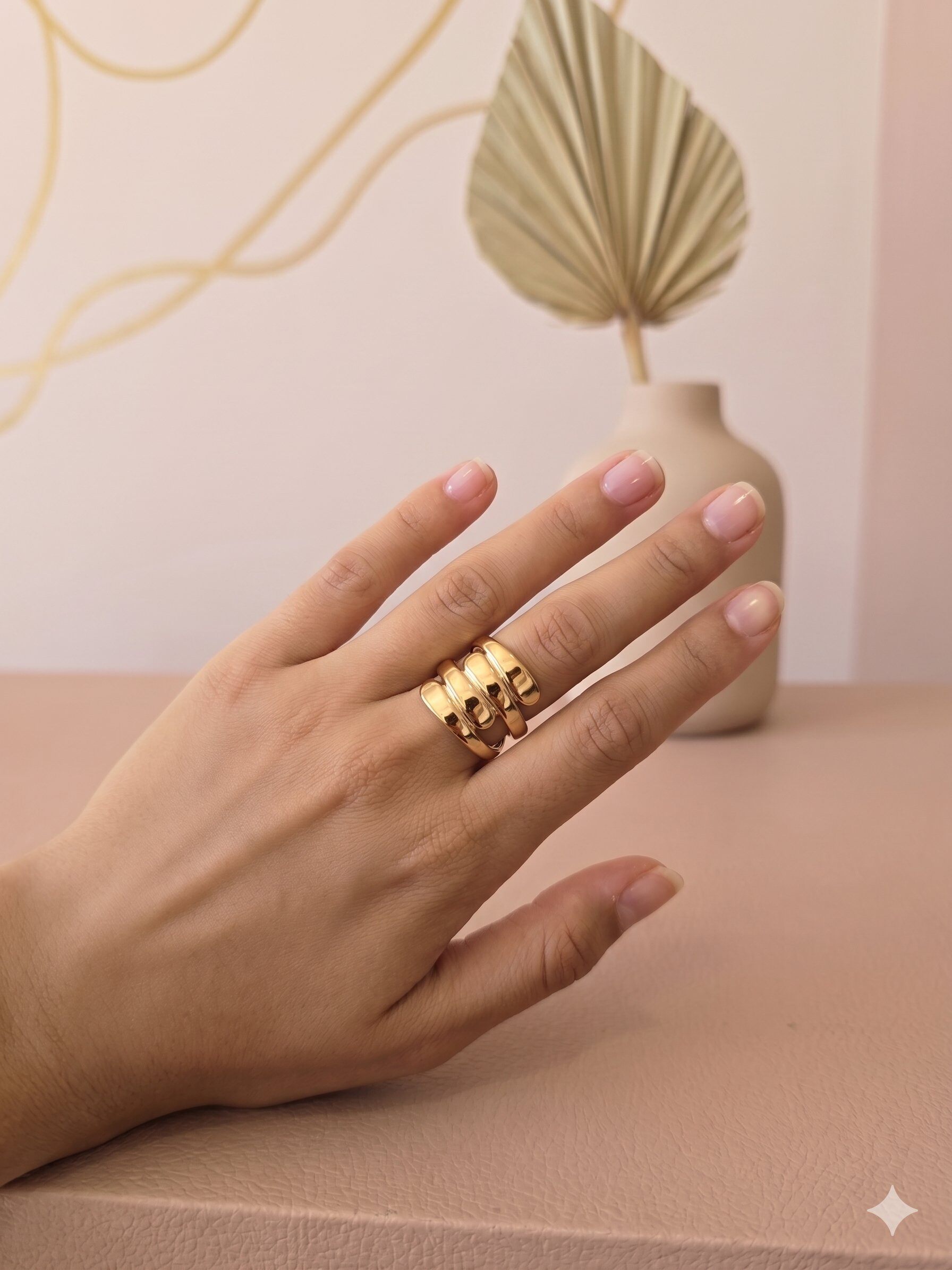 Grossiste Eclat Paris - Bague multi-rangs enroulés doré