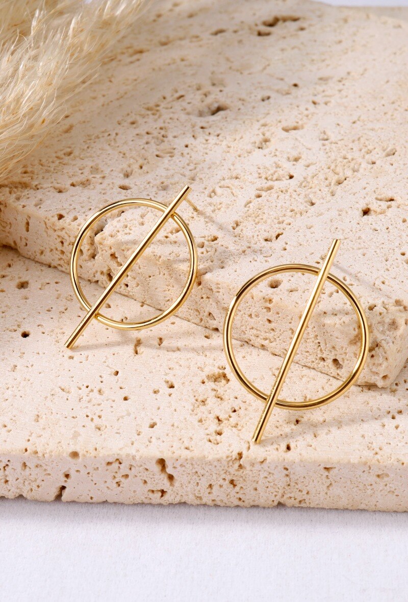 Wholesaler Eclat Paris - Barred circle earrings