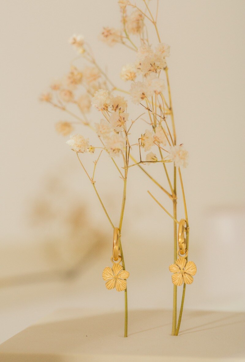 Wholesaler Eclat Paris - Flower hoop earrings