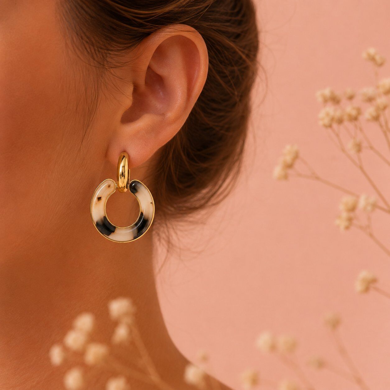 Grossiste Eclat Paris - Boucles d'oreilles créoles résine léopard
